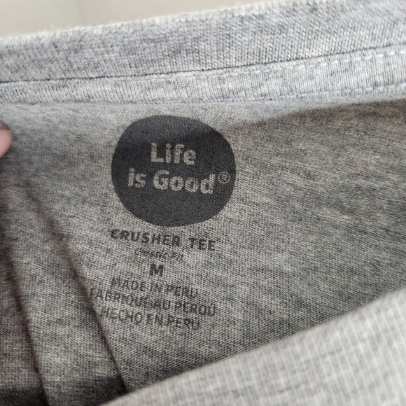 Life is Good top womens Medium Dog rescue adoption graphic crusher tee - Picture 2 of 4